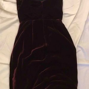 Reformation velvet dress with tags in burgundy